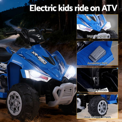 Rigo Kids Ride On Car ATV Quad Motorbike Electric Outdoor Toys 12V Blue RCAR-ATV-XL-BU