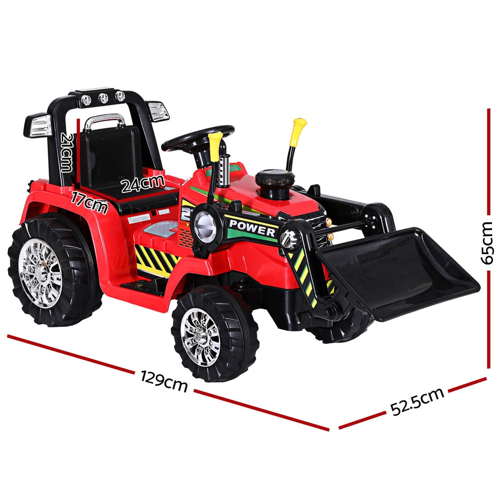 Rigo Kids Electric Ride On Car Bulldozer Digger Loader Remote 6V Red RCAR-BULLDOZER-RD