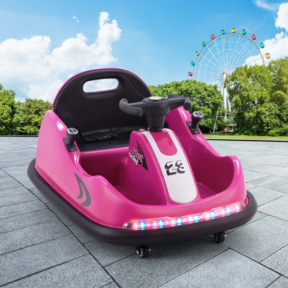 Rigo Kids Ride On Car Bumper Kart 6V Electric Toys Cars Remote Control Pink RCAR-BUMPER-KART-PK