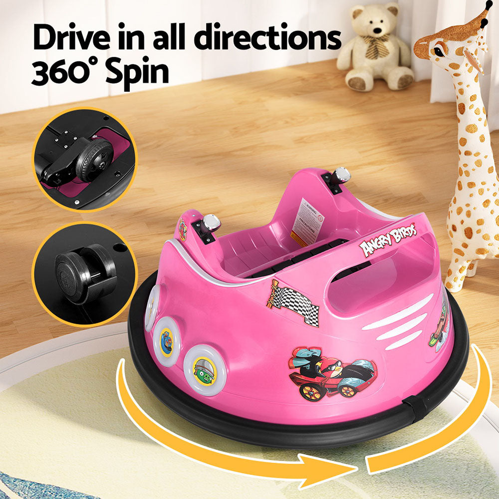 Kids Ride On Car Bumper Electric Ride On Cars Light Remote Angry Birds Sticker Pink RCAR-BUMPER-PK