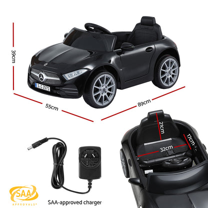 Kids Electric Ride On Car Licensed Outdoor Toys Cars Music Remote Black RCAR-CLS350-LS-BK