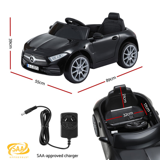 Kids Electric Ride On Car Licensed Outdoor Toys Cars Music Remote Black RCAR-CLS350-LS-BK