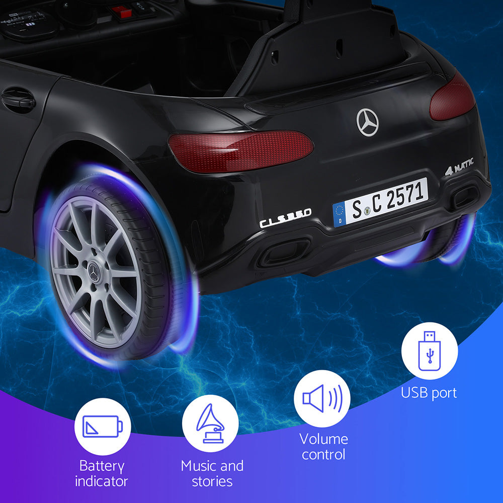 Kids Electric Ride On Car Licensed Outdoor Toys Cars Music Remote Black RCAR-CLS350-LS-BK