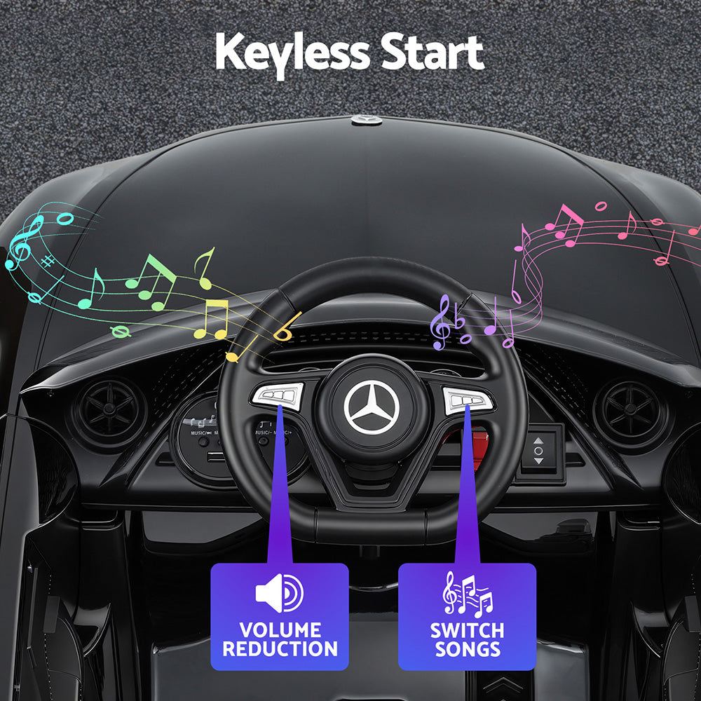 Kids Electric Ride On Car Licensed Outdoor Toys Cars Music Remote Black RCAR-CLS350-LS-BK
