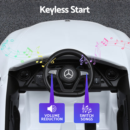 Kids Electric Ride On Car Licensed Outdoor Toys Cars Music Remote White RCAR-CLS350-LS-WH