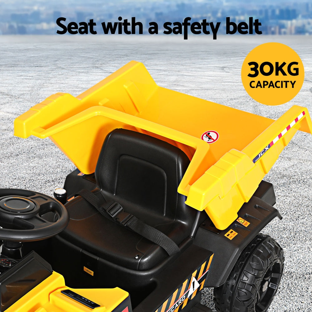 Rigo Kids Electric Ride On Car Dumptruck Loader Toy Cars 12V Yellow RCAR-DUMPTRUCK-S-YEL
