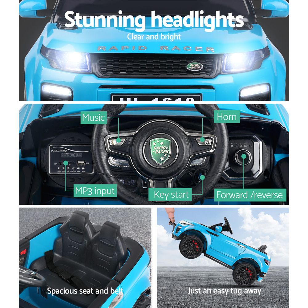 Rigo Kids Electric Ride On Car SUV Range Rover-inspired Toy Cars Remote 12V Blue RCAR-EVOQUE-BU
