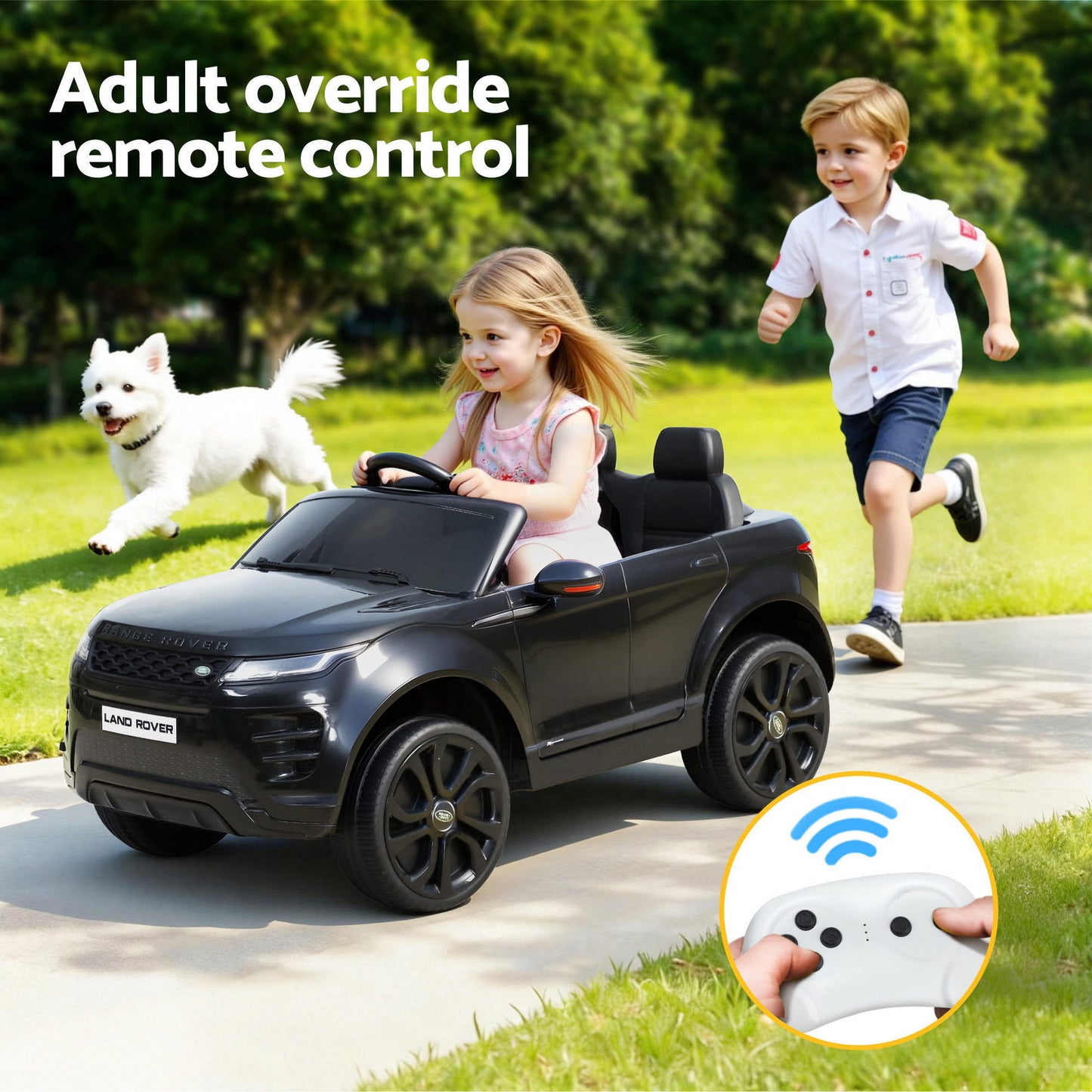Kids Electric Ride On Car Land Rover Licensed Toy Cars Remote 12V Battery Black RCAR-EVOQUE-LS-BK
