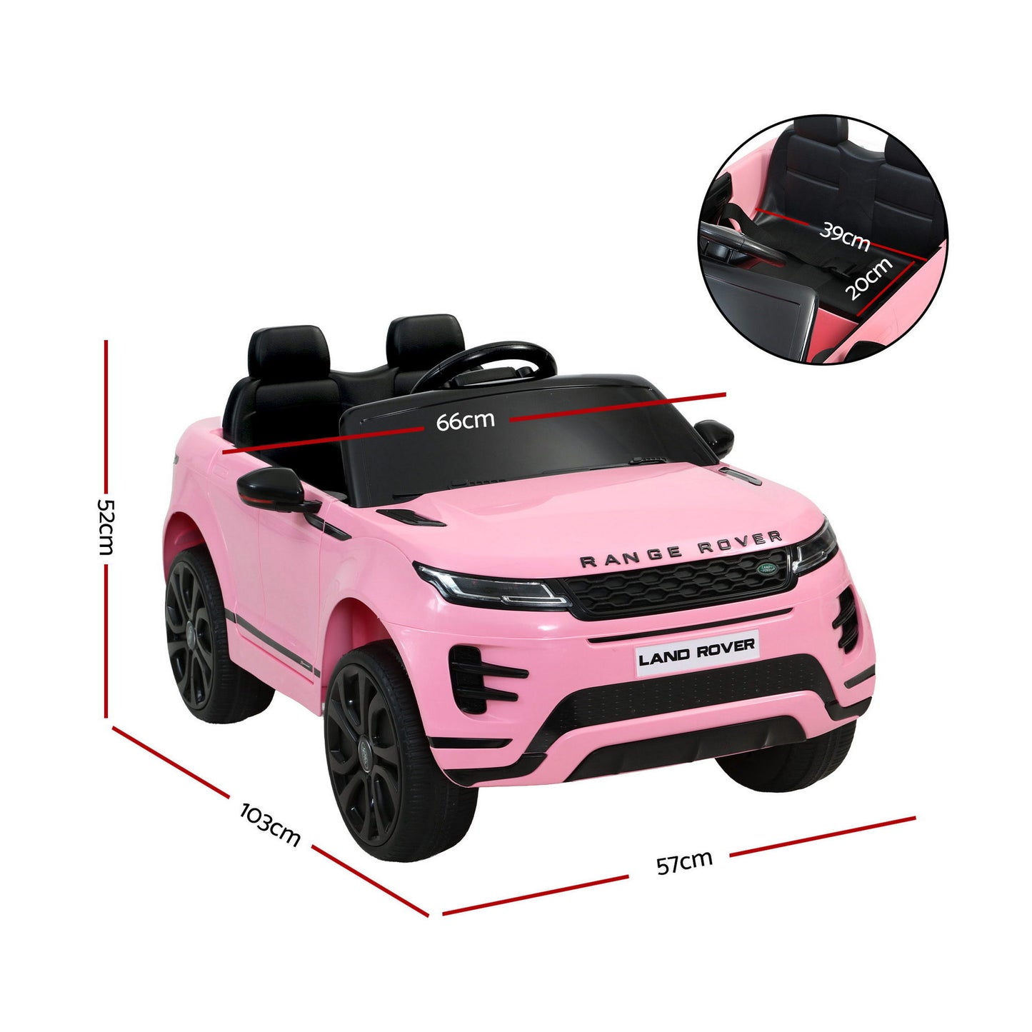 Kids Electric Ride On Car Land Rover Licensed Toy Cars Remote 12V Battery Pink RCAR-EVOQUE-LS-PK