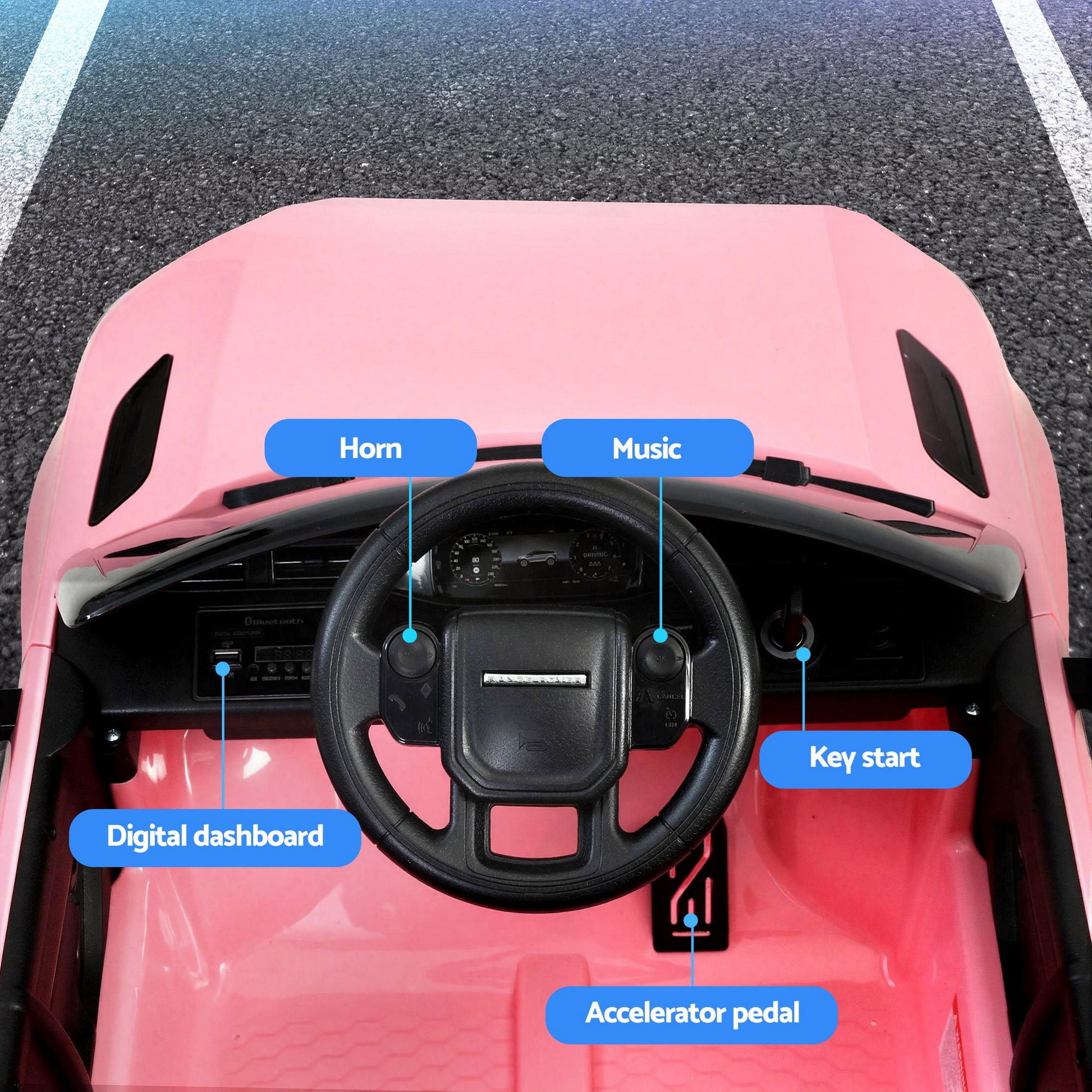 Kids Electric Ride On Car Land Rover Licensed Toy Cars Remote 12V Battery Pink RCAR-EVOQUE-LS-PK