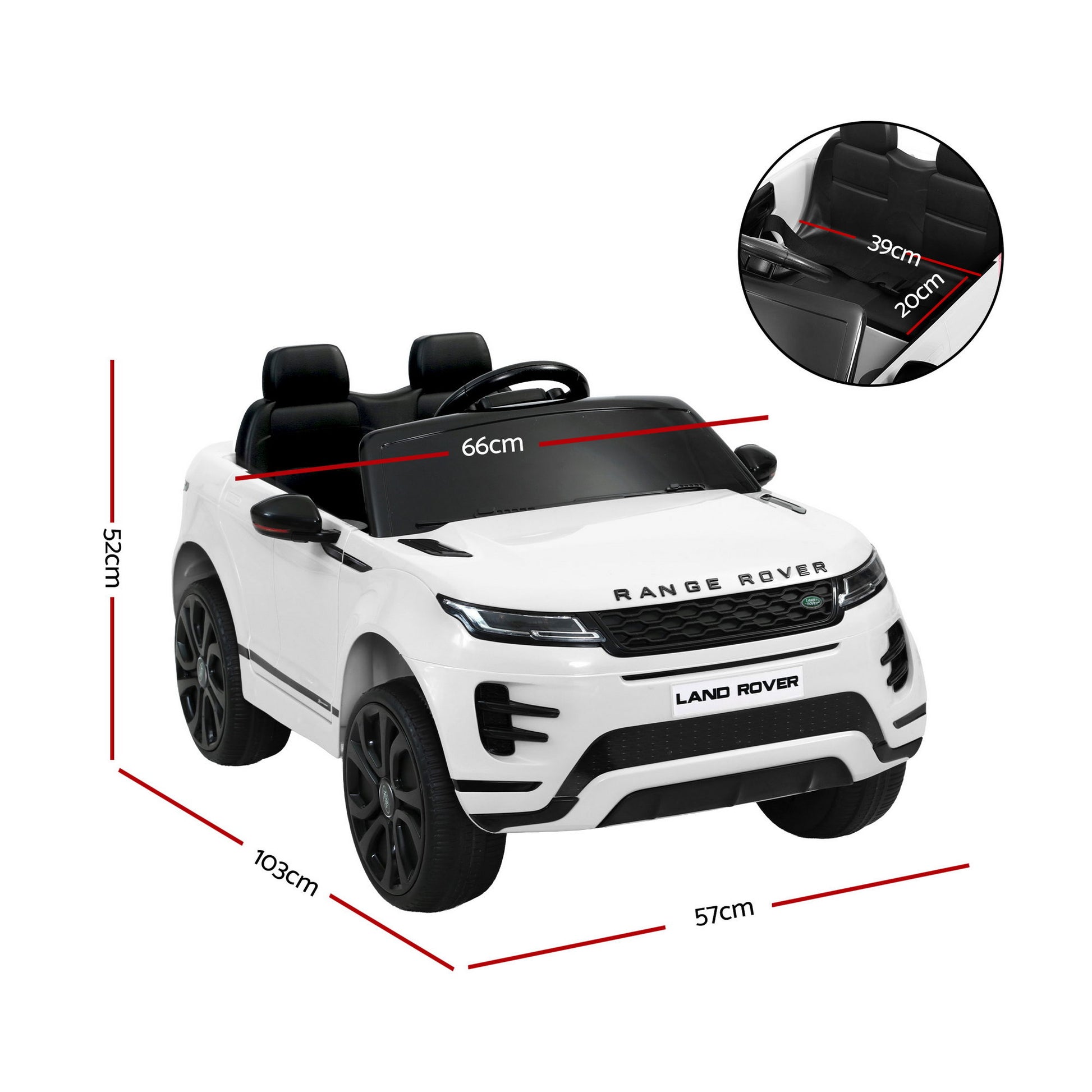 Kids Electric Ride On Car Land Rover Licensed Toy Cars Remote 12V Battery White RCAR-EVOQUE-LS-WH