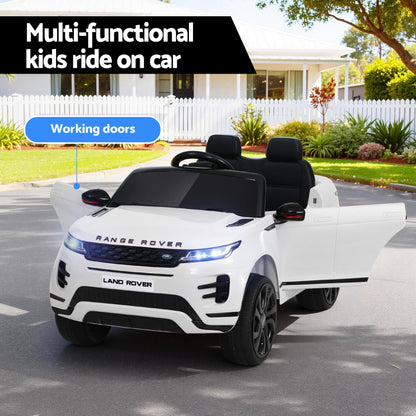 Kids Electric Ride On Car Land Rover Licensed Toy Cars Remote 12V Battery White RCAR-EVOQUE-LS-WH