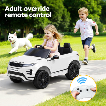 Kids Electric Ride On Car Land Rover Licensed Toy Cars Remote 12V Battery White RCAR-EVOQUE-LS-WH