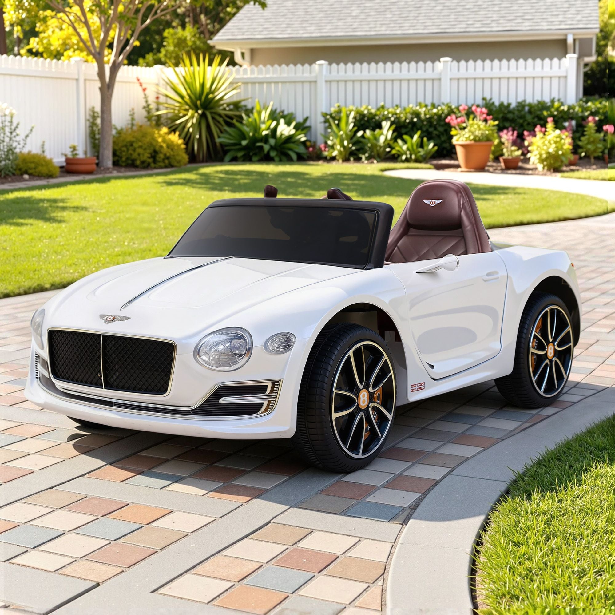 Kids Electric Ride On Car Bentley Licensed EXP12 Toy Cars Remote 12V White RCAR-EXP12-WH