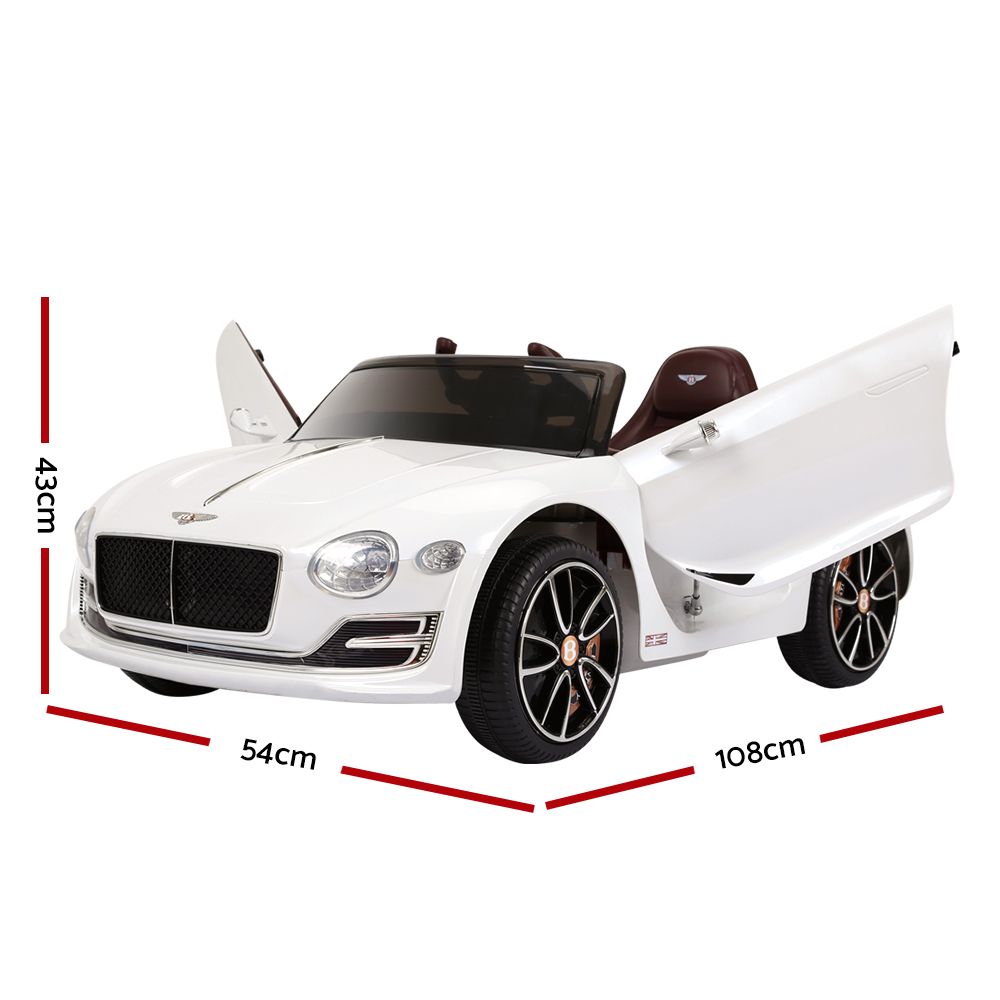 Kids Electric Ride On Car Bentley Licensed EXP12 Toy Cars Remote 12V White RCAR-EXP12-WH