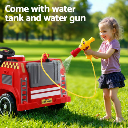 Rigo Kids Ride On Car Electric Fire Engine Fighting Truck with Water Gun Music RCAR-FIRETRUCK-LL911P-RD