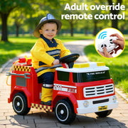 Rigo Kids Ride On Car Electric Fire Engine Fighting Truck with Water Gun Music RCAR-FIRETRUCK-LL911P-RD