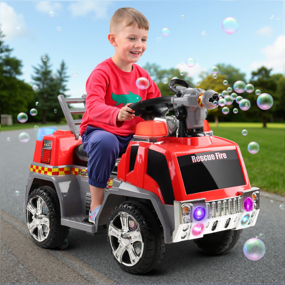 Rigo Kids Electric Ride On Car Fire Engine Fighting Truck Toy Cars 6V Red RCAR-FIRETRUCK-RDGY