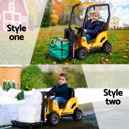 Rigo Kids Electric Ride On Car Forklift Loader Toys Cars Horn Remote 12V Yellow RCAR-FORKLIFT-YL
