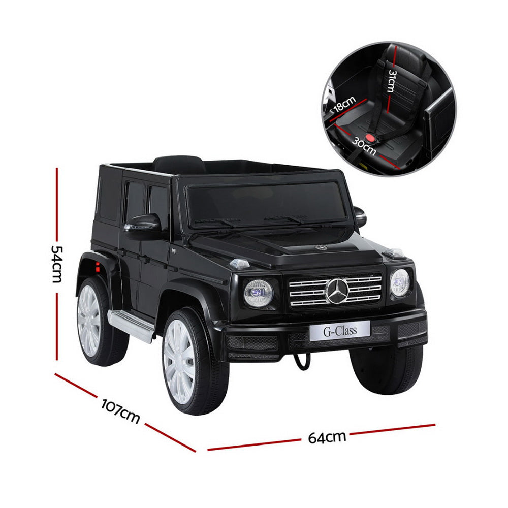 Kids Ride On Car Licensed Mercedes-Benz G500 Electric Toys Horn Remote 12V Black RCAR-G500-LS-BK