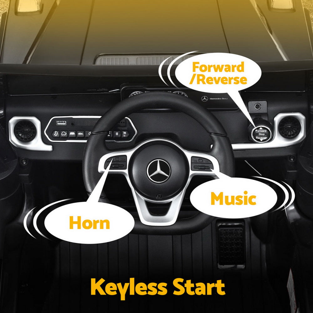 Kids Ride On Car Licensed Mercedes-Benz G500 Electric Toys Horn Remote 12V Black RCAR-G500-LS-BK