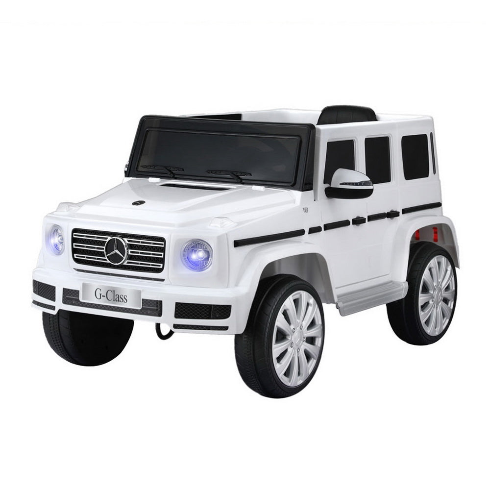 Kids Ride On Car Licensed G500 Electric Toys Horn Remote 12V White RCAR-G500-LS-WH