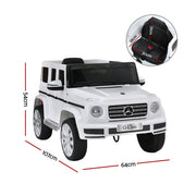 Kids Ride On Car Licensed G500 Electric Toys Horn Remote 12V White RCAR-G500-LS-WH