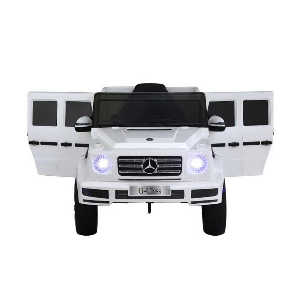 Kids Ride On Car Licensed G500 Electric Toys Horn Remote 12V White RCAR-G500-LS-WH