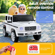 Kids Ride On Car Licensed G500 Electric Toys Horn Remote 12V White RCAR-G500-LS-WH