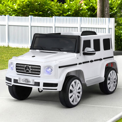 Kids Ride On Car Licensed G500 Electric Toys Horn Remote 12V White RCAR-G500-LS-WH