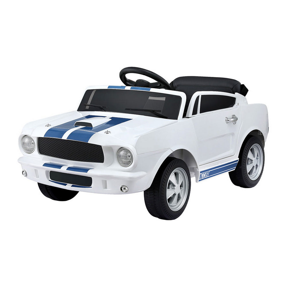 Kids Electric Ride On Car Licensed GT350 Outdoor Toys Cars Music Remote White RCAR-GT350-LS-WH