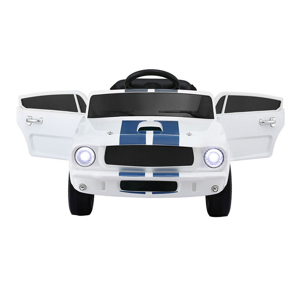 Kids Electric Ride On Car Licensed GT350 Outdoor Toys Cars Music Remote White RCAR-GT350-LS-WH