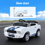 Kids Electric Ride On Car Licensed GT350 Outdoor Toys Cars Music Remote White RCAR-GT350-LS-WH