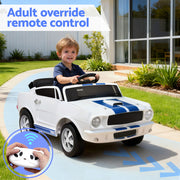 Kids Electric Ride On Car Licensed GT350 Outdoor Toys Cars Music Remote White RCAR-GT350-LS-WH