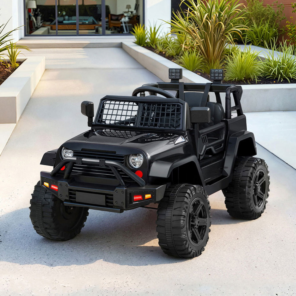 Rigo Kids Electric Ride On Car Jeep Toy Cars Remote 12V Black RCAR-JEP-4WS-BK