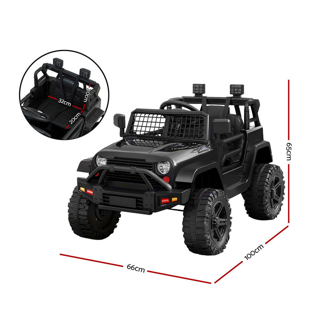 Rigo Kids Electric Ride On Car Jeep Toy Cars Remote 12V Black RCAR-JEP-4WS-BK