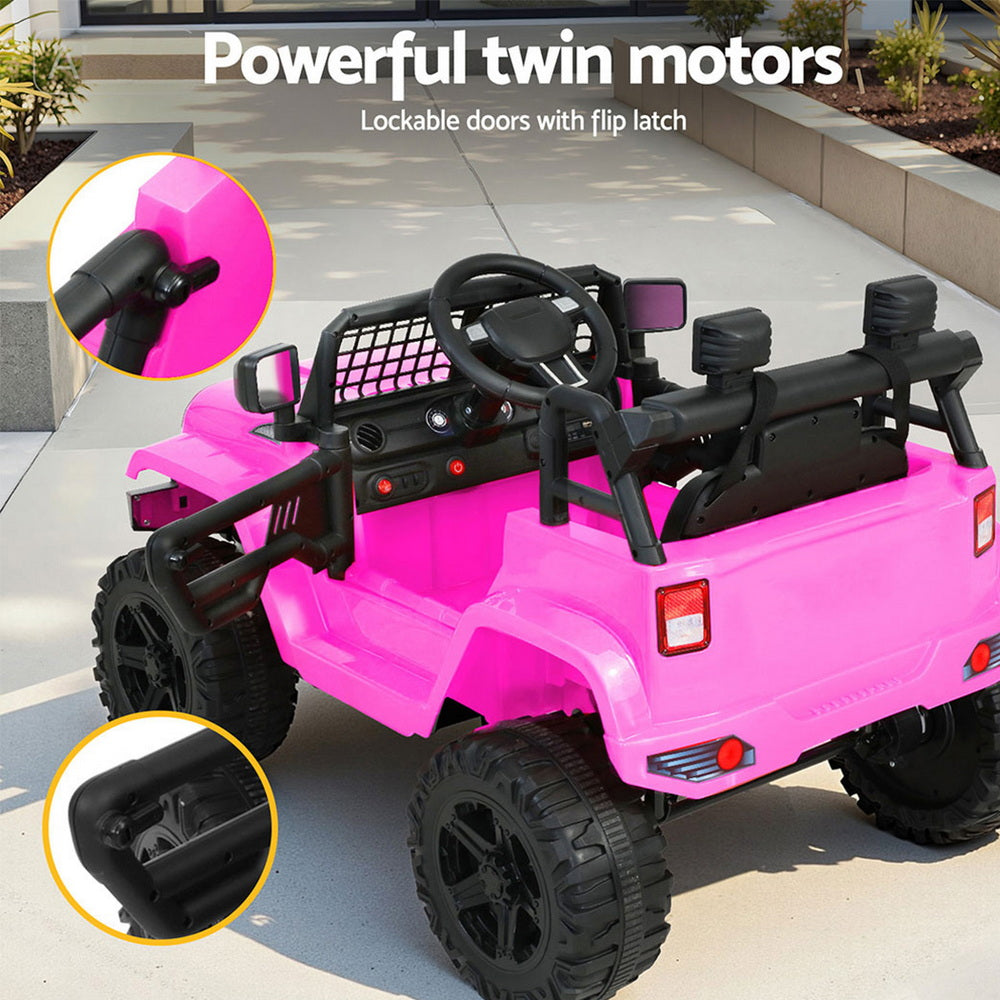 Rigo Kids Electric Ride On Car Jeep Toy Cars Remote 12V Pink RCAR-JEP-4WS-PK