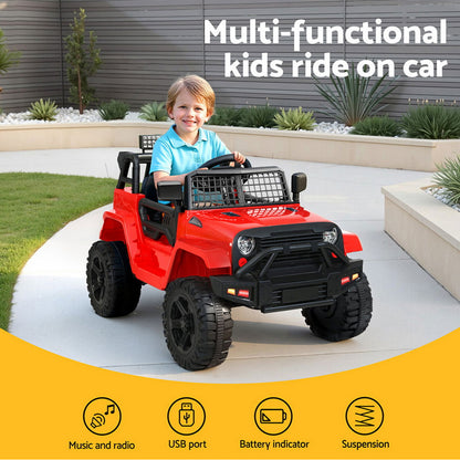 Rigo Kids Electric Ride On Car Jeep Toy Cars Remote 12V Red RCAR-JEP-4WS-RD