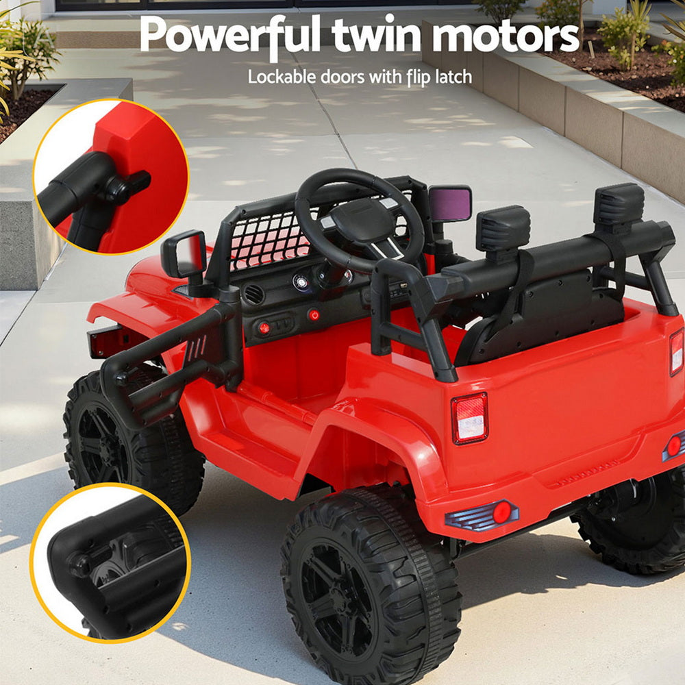Rigo Kids Electric Ride On Car Jeep Toy Cars Remote 12V Red RCAR-JEP-4WS-RD