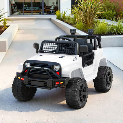 Rigo Kids Electric Ride On Car Jeep Toy Cars Remote 12V White RCAR-JEP-4WS-WH
