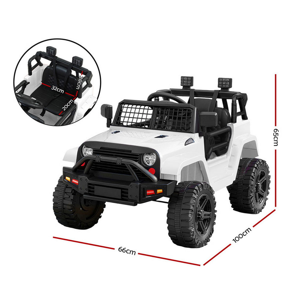 Rigo Kids Electric Ride On Car Jeep Toy Cars Remote 12V White RCAR-JEP-4WS-WH