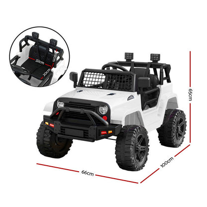Rigo Kids Electric Ride On Car Jeep Toy Cars Remote 12V White RCAR-JEP-4WS-WH