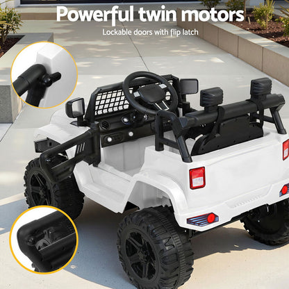 Rigo Kids Electric Ride On Car Jeep Toy Cars Remote 12V White RCAR-JEP-4WS-WH