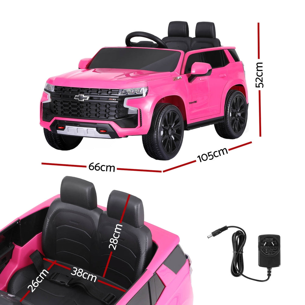Kids Ride On Car Licensed Chevrolet Tahoe Electric Toys Horn Remote 12V Pink RCAR-LS-CHEVT-TAHOE-PK