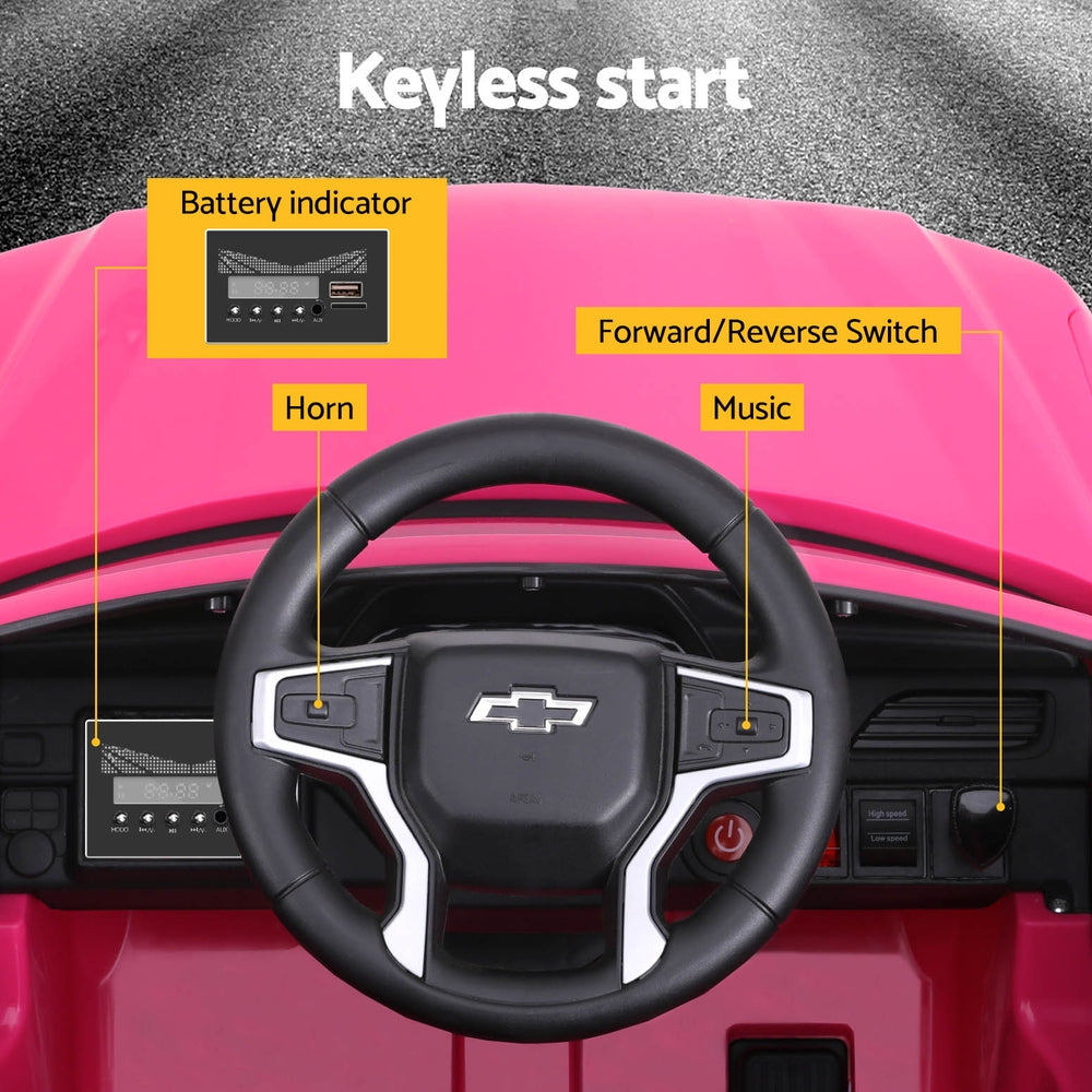 Kids Ride On Car Licensed Chevrolet Tahoe Electric Toys Horn Remote 12V Pink RCAR-LS-CHEVT-TAHOE-PK