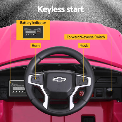 Kids Ride On Car Licensed Chevrolet Tahoe Electric Toys Horn Remote 12V Pink RCAR-LS-CHEVT-TAHOE-PK