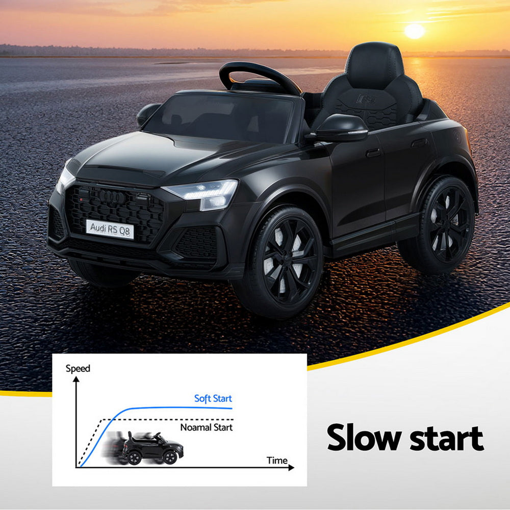 Kids Ride On Car Licensed RSQ8 Electric Toy Black Remote 12V Cars Black RCAR-LS-RSQ8-BK