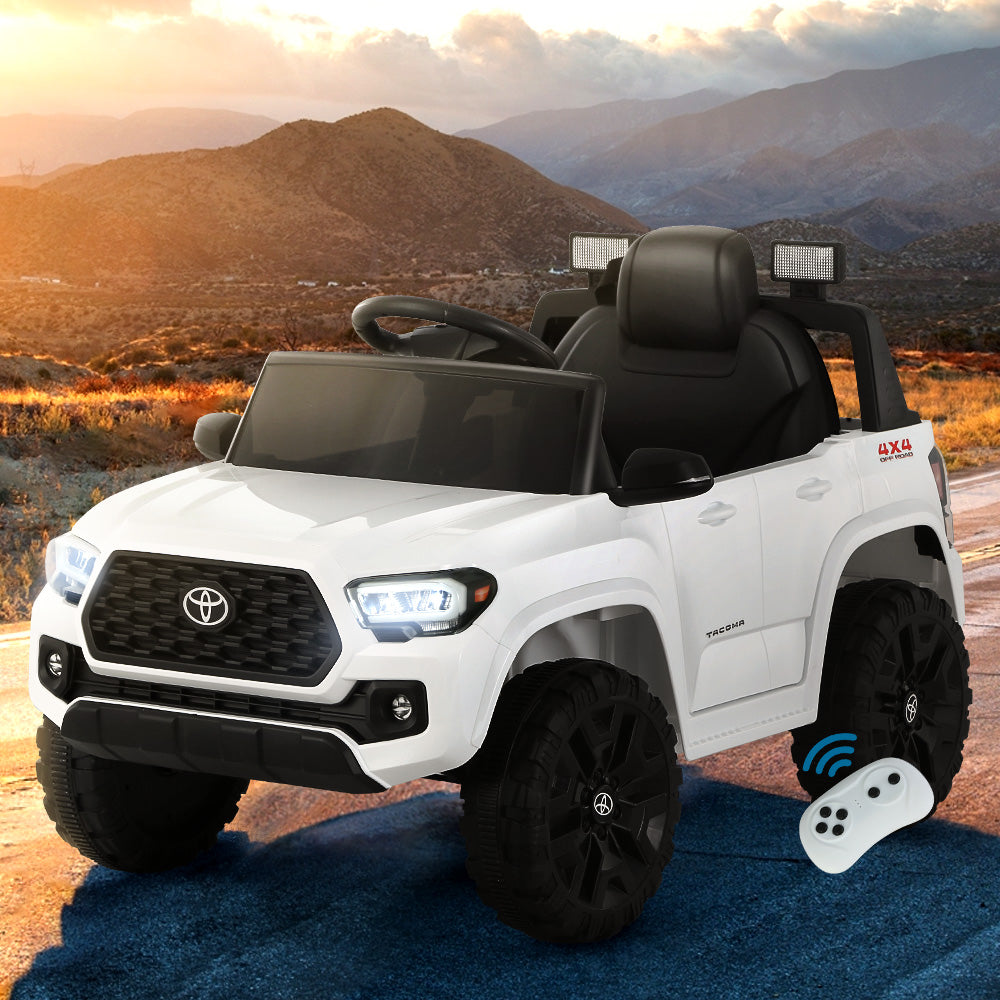 Kids Electric Ride On Car Toyota Tacoma Off Road Jeep Toy Cars Remote 12V Whte RCAR-LS-TOYO-WH