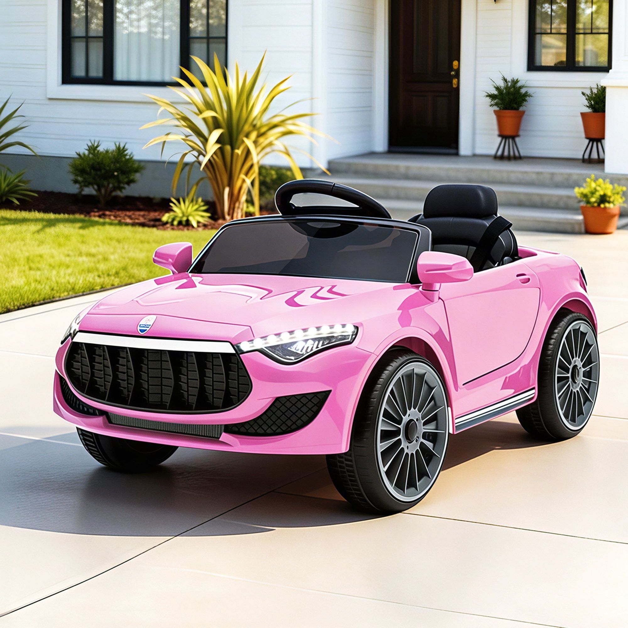 Rigo Kids Electric Ride On Car Toys Cars Headlight Music Remote Control 12V Pink RCAR-MASRT-S-PK