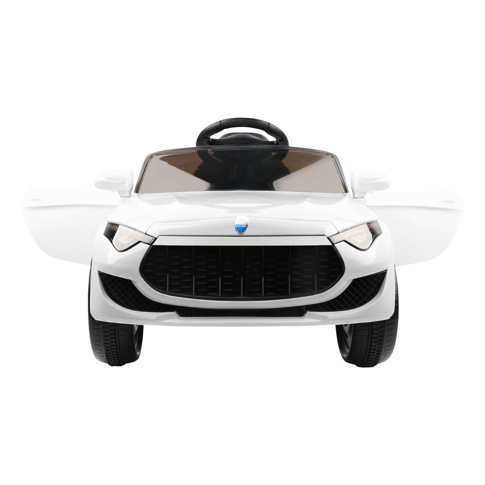 Rigo Kids Electric Ride On Car Cars Music Headlight Remote Control 12V White RCAR-MASRT-S-WH